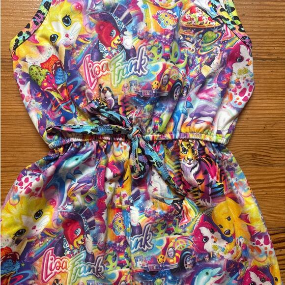 Lisa Frank colorful sleeveless flare ruffle bottom romper SIZE 7-8 - Picture 2 of 6